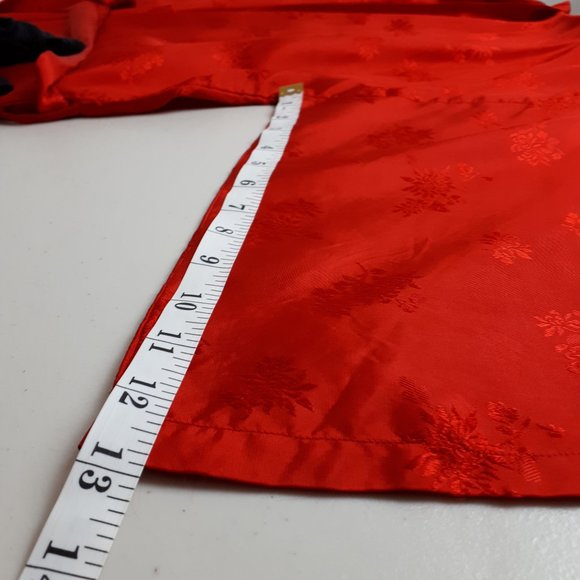 Red Kimono Style Embroidered Robe - Picture 10 of 15